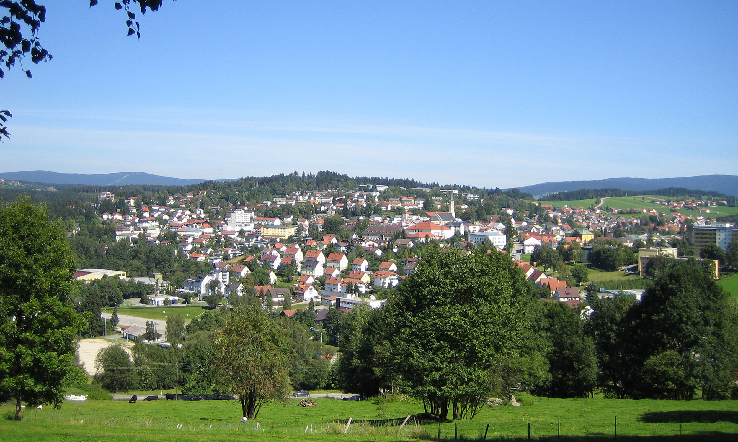 Blick vom Hotel Zur Post Anfahrt nach Freyung zum Hotel zur Post